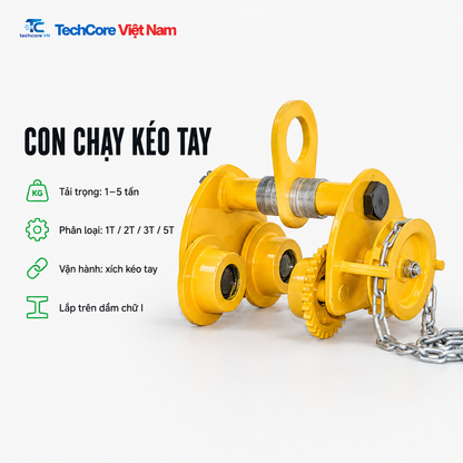 Con chạy kéo tay 1 tấn đến 5 tấn - TechCore Việt Nam