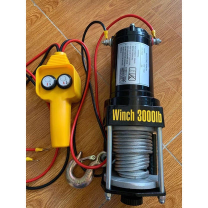 Tời điện 12v ắc quy 3000IBS(lực kéo 1360kg, lực nâng dưới 100kg)