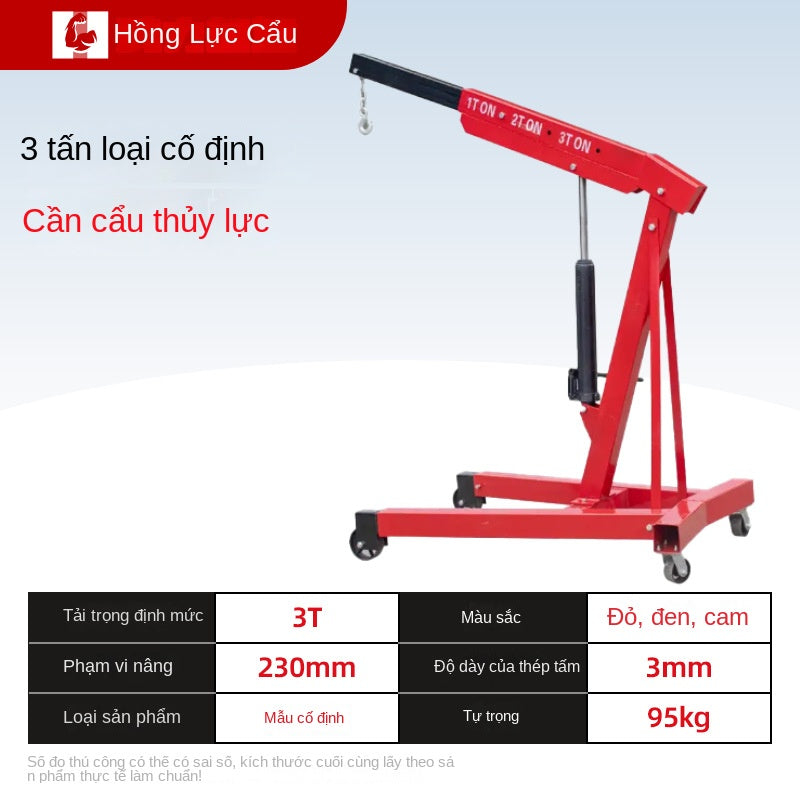 Cẩu Thủy Lực Mini 2–3 Tấn – Gấp Gọn Hoặc Cố Định