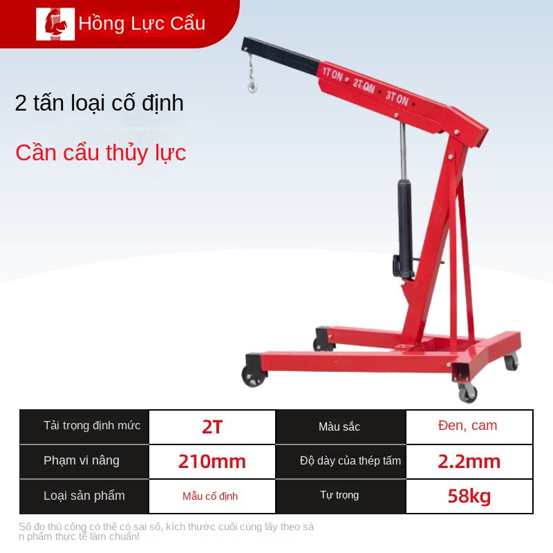 Cẩu Thủy Lực Mini 2–3 Tấn – Gấp Gọn Hoặc Cố Định