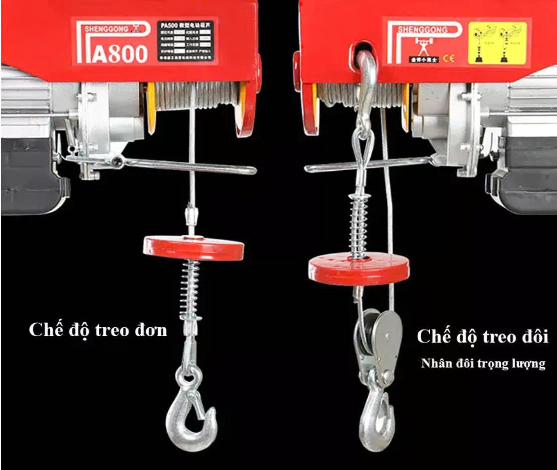 Combo Tời + con chạy trên ray thép I
