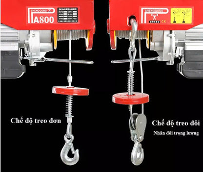 Combo Tời + con chạy trên ray thép I