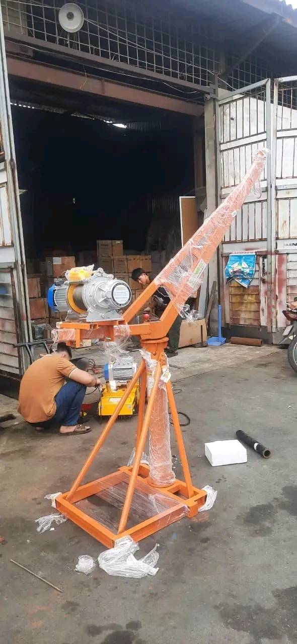 Khung cẩu xoay 360 độ, Tải trọng 500kg, 1 Tấn gắn các loại máy tời xây dựng (chưa kèm tời)