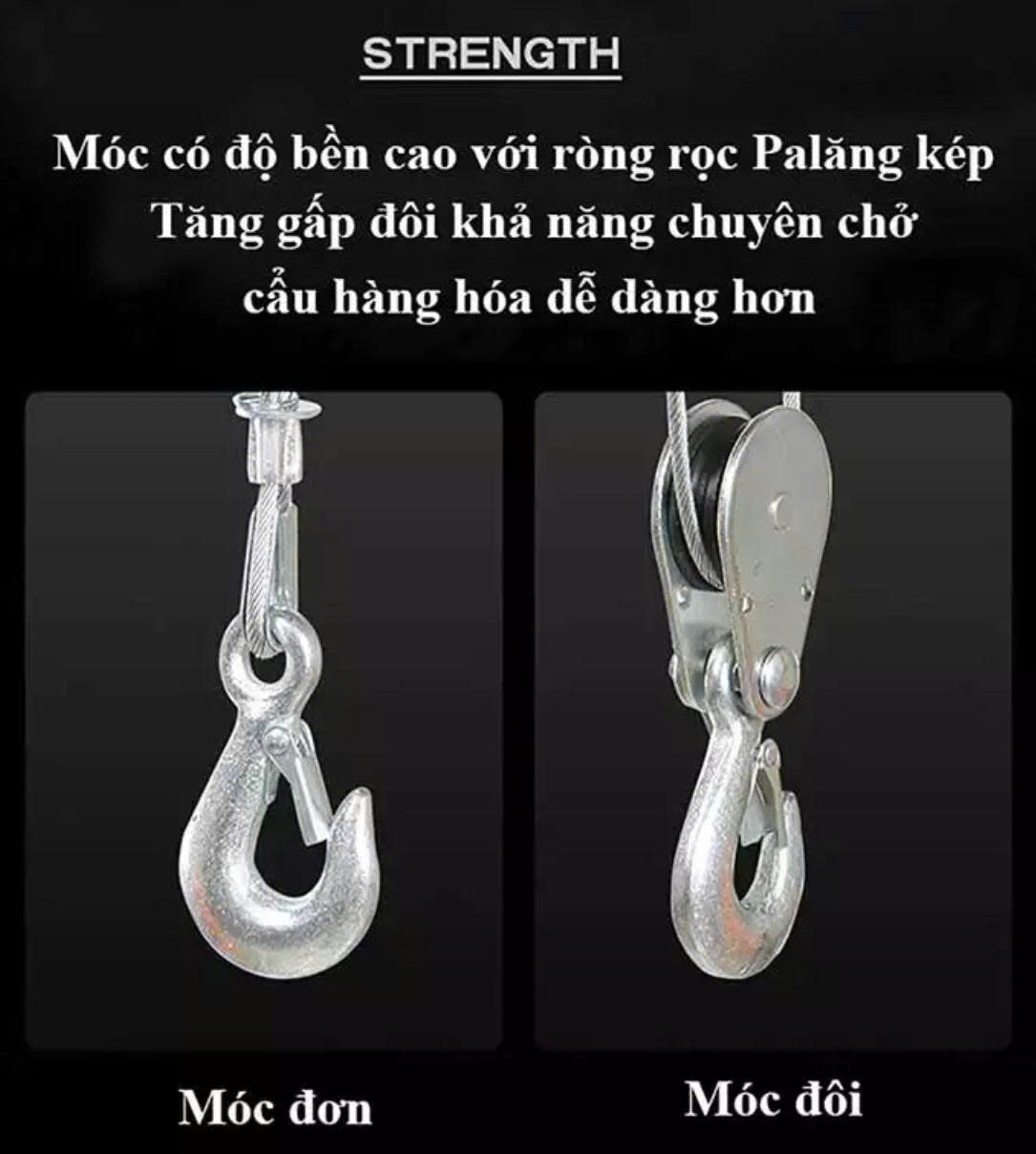Combo Tời + con chạy trên ray thép I