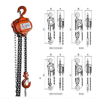 Palang xích kéo tay HSZ 1 tấn, 2 tấn, 3 tấn và 5 tấn – Bản xích 2,5m và 5m