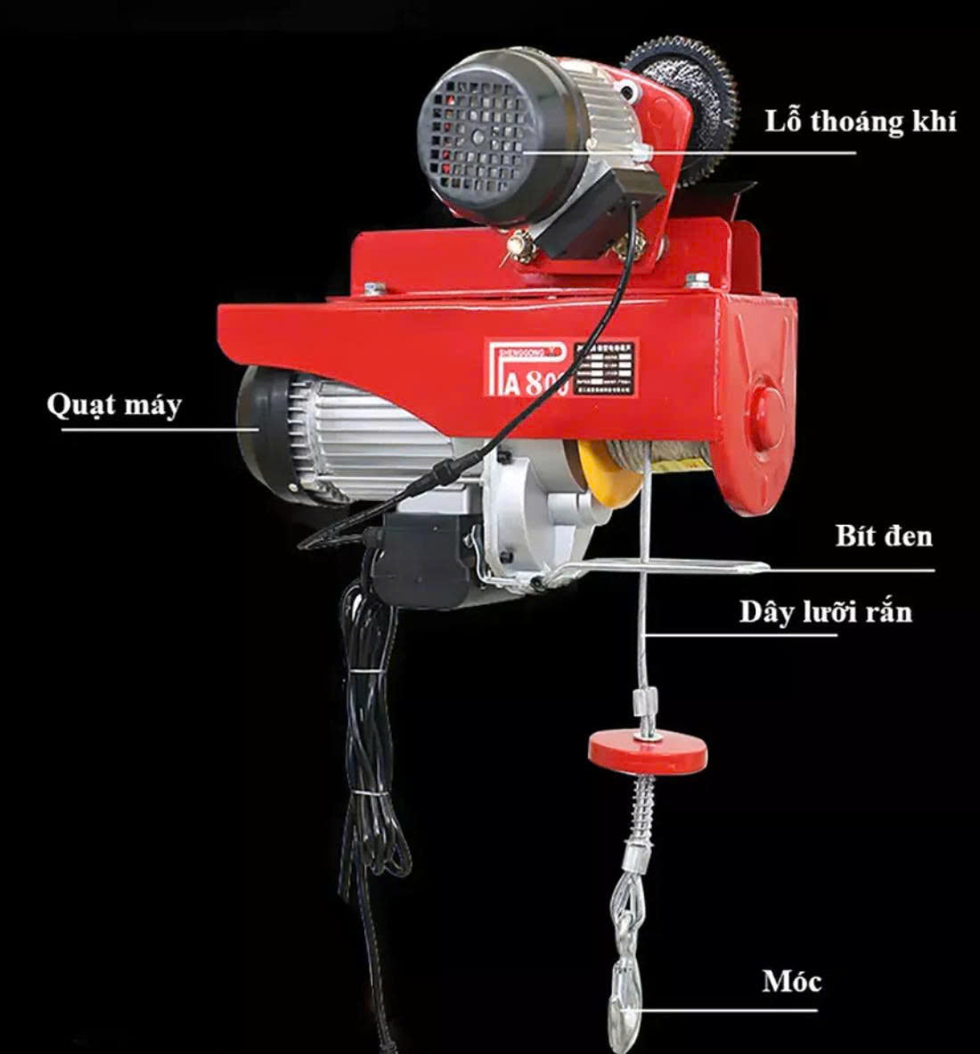 Combo Tời + con chạy trên ray thép I