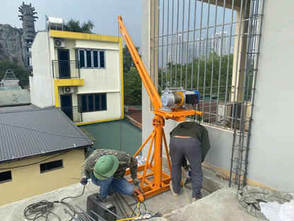 Khung cẩu xoay 360 độ, Tải trọng 500kg, 1 Tấn gắn các loại máy tời xây dựng (chưa kèm tời)