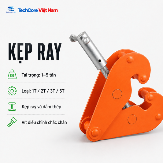 Kẹp ray 1 tấn đến 5 tấn - TechCore Việt Nam