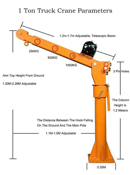 Cần trục điện mini lắp trên xe tải thực tế