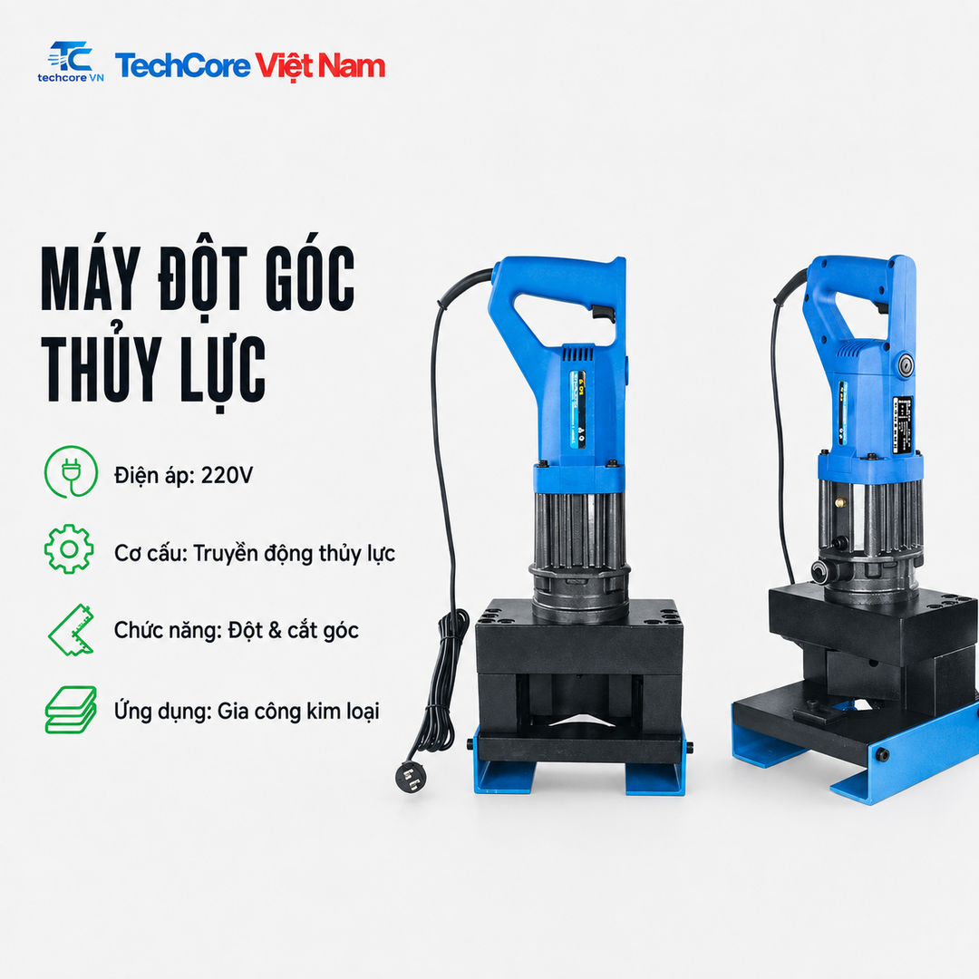 Máy đột góc thủy lực điện 220V - TechCore Việt Nam
