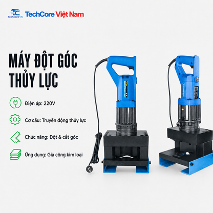 Máy đột góc thủy lực điện 220V - TechCore Việt Nam