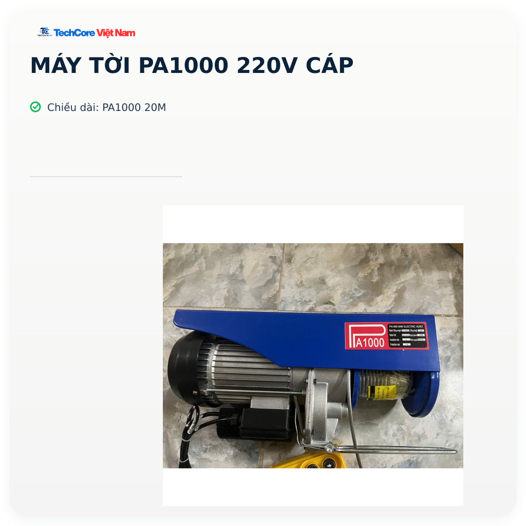 Máy Tời PA1000 220V Cáp – PA1000 20M – ảnh chính