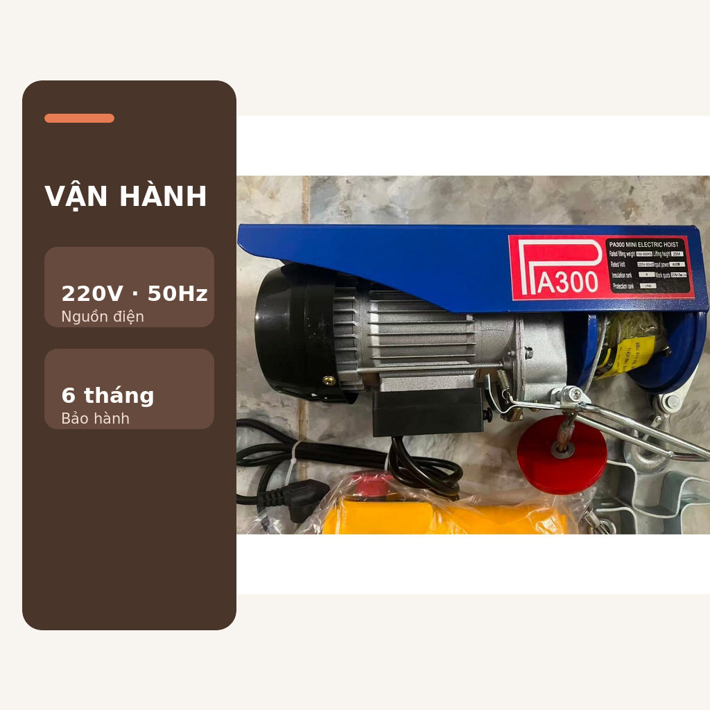 Máy Tời Điện Treo 220V PA300–PA600, Móc Đơn Và Móc Đôi – ảnh 10