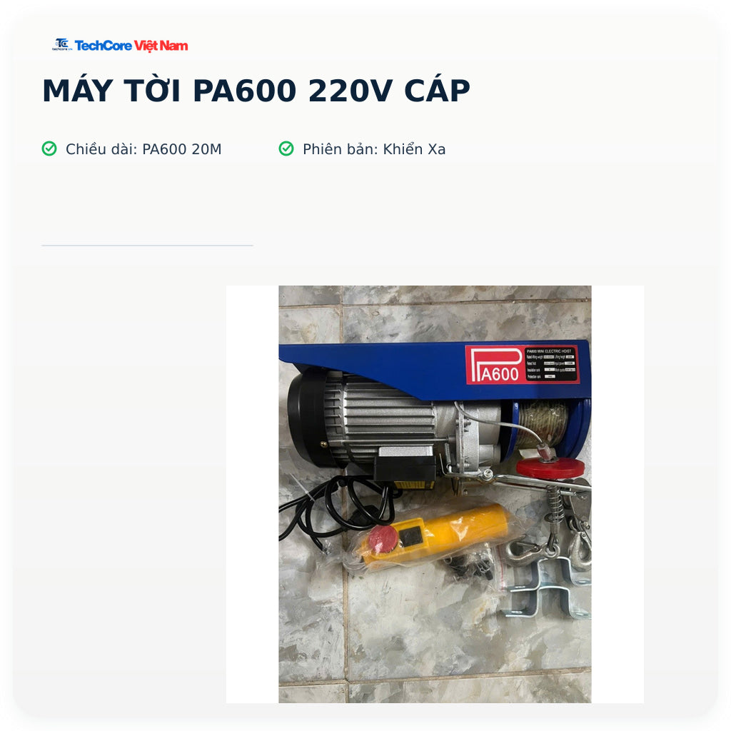 Máy Tời PA600 220V Cáp – PA600 20M - Khiển Xa – ảnh chính