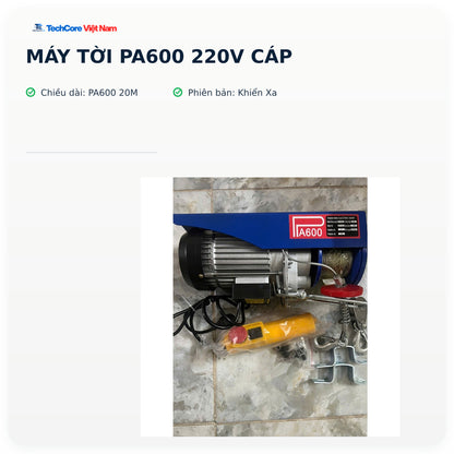 Máy Tời PA600 220V Cáp – PA600 20M - Khiển Xa – ảnh chính