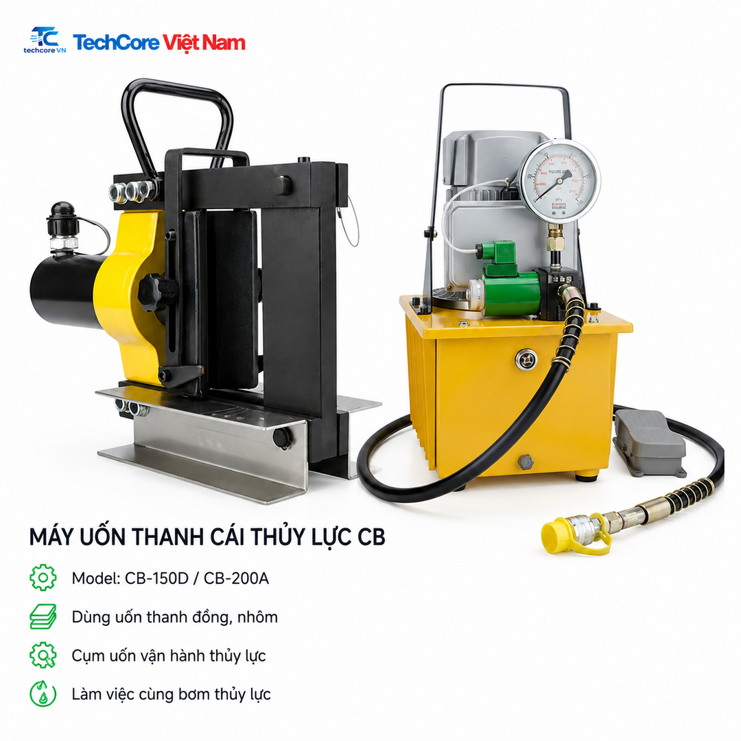 Máy uốn thanh cái thủy lực CB-150D CB-200A - TechCore Việt Nam