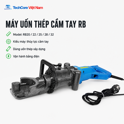 Máy uốn thép cầm tay RB20 đến RB32 - TechCore Việt Nam
