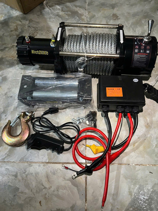 Tời Điện Ắc Quy 12V/24V Đầy Đủ – 12V 4500LBS + khiển xa – ảnh 14