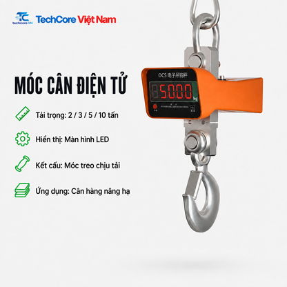 Móc cân điện tử 2 3 5 10 tấn - TechCore Việt Nam