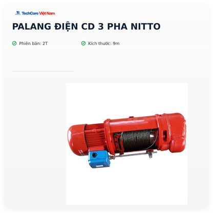Palang điện CD 3 pha Nitto – 2T x 9m – ảnh chính