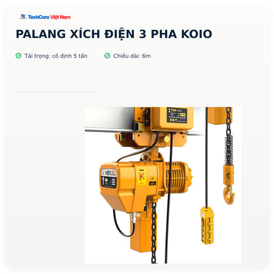 Palang xích điện 3 pha KOIO – cố định 5 tấn - 6m – ảnh chính