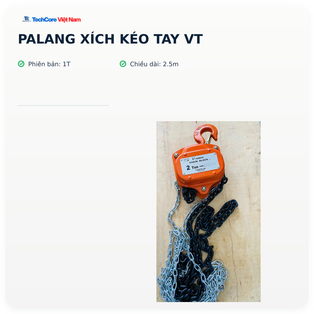 Palang xích kéo tay VT – 1T x 2.5m – ảnh chính