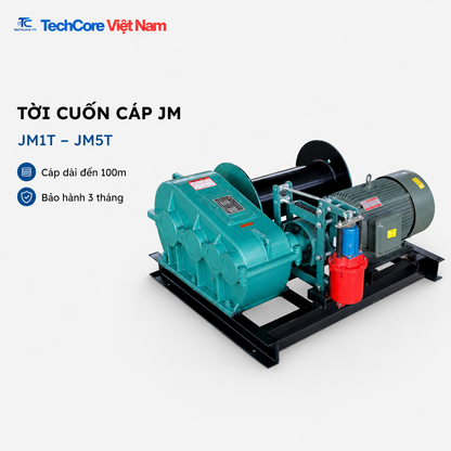 Tời cuốn cáp JM tải trọng JM1T đến JM5T TechCore Việt Nam