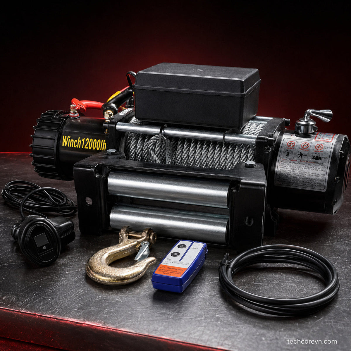 Tời Cứu Hộ Ô Tô 6000–20000LBS 12V/24V – Dùng Cho Xe Địa Hình – ảnh 2