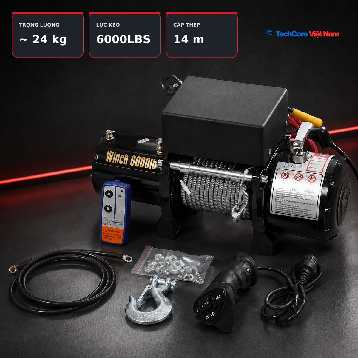 Tời Điện Cứu Hộ 12V/24V – 24V 12000LBS – ảnh 16