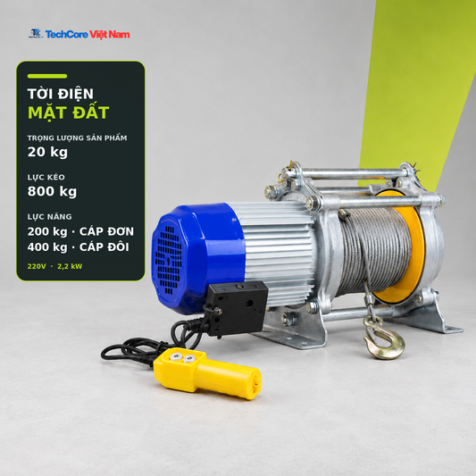 Tời Điện Mặt Đất 220V 2,2kW, Nâng Hạ 200–800Kg – ảnh 1