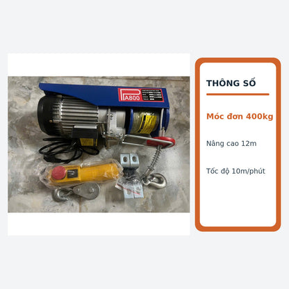 Tời Điện Treo PA800 220V Lõi Đồng, Móc Đôi 800Kg, Cáp 12–20M – ảnh 6