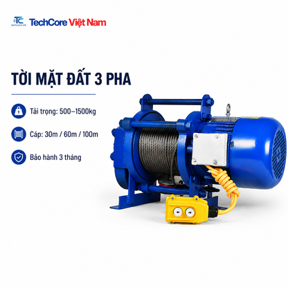 Tời mặt đất điện 3 pha tải trọng 500 đến 1500kg TechCore Việt Nam