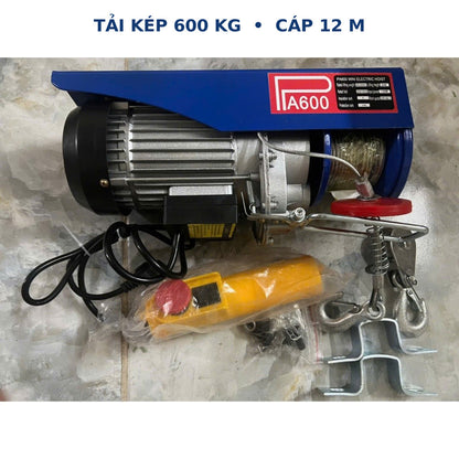 Tời Điện Treo PA600 220V Lõi Đồng, Móc Đôi 600Kg, Cáp 12M – ảnh 4