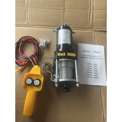 Tời điện 12v ắc quy 3000IBS(lực kéo 1360kg, lực nâng dưới 100kg)