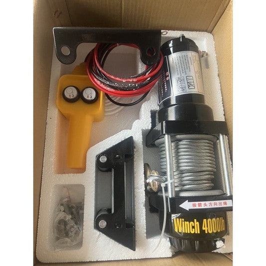 Tời Điện Ắc Quy 12V 4000LBS, Lực Kéo 1.814Kg, Cáp 8M - Techcore Việt Nam
