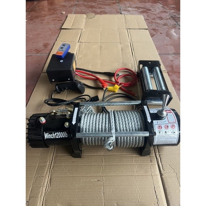 Tời điện 12V Tời Ắc Quy - Tời Cứu Hộ - 12.000Lbs Kéo 5440 Kg