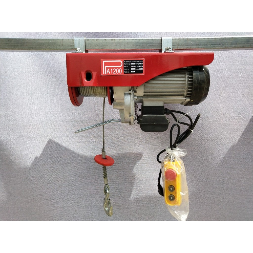 Tời Điện 220v-PA1200 Điều Khiển Từ Xa Tải Trọng 1200kg Cáp Dài 12m -30m Móc Đôi Lõi Đồng