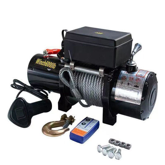 Tời Điện Kéo Xe 12V 6000LBS, Lực Kéo Khoảng 2.600Kg - Techcore Việt Nam