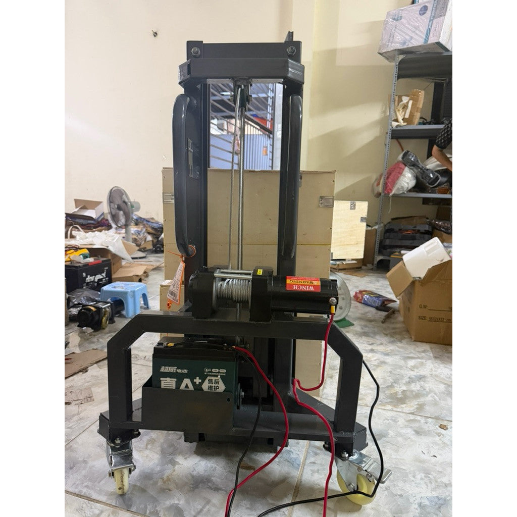 Xe Nâng Hàng 2 Tầng  Tời Điện 12V 3500LB - Bình 20A 1.6M Có Điều Khiển Từ Xa