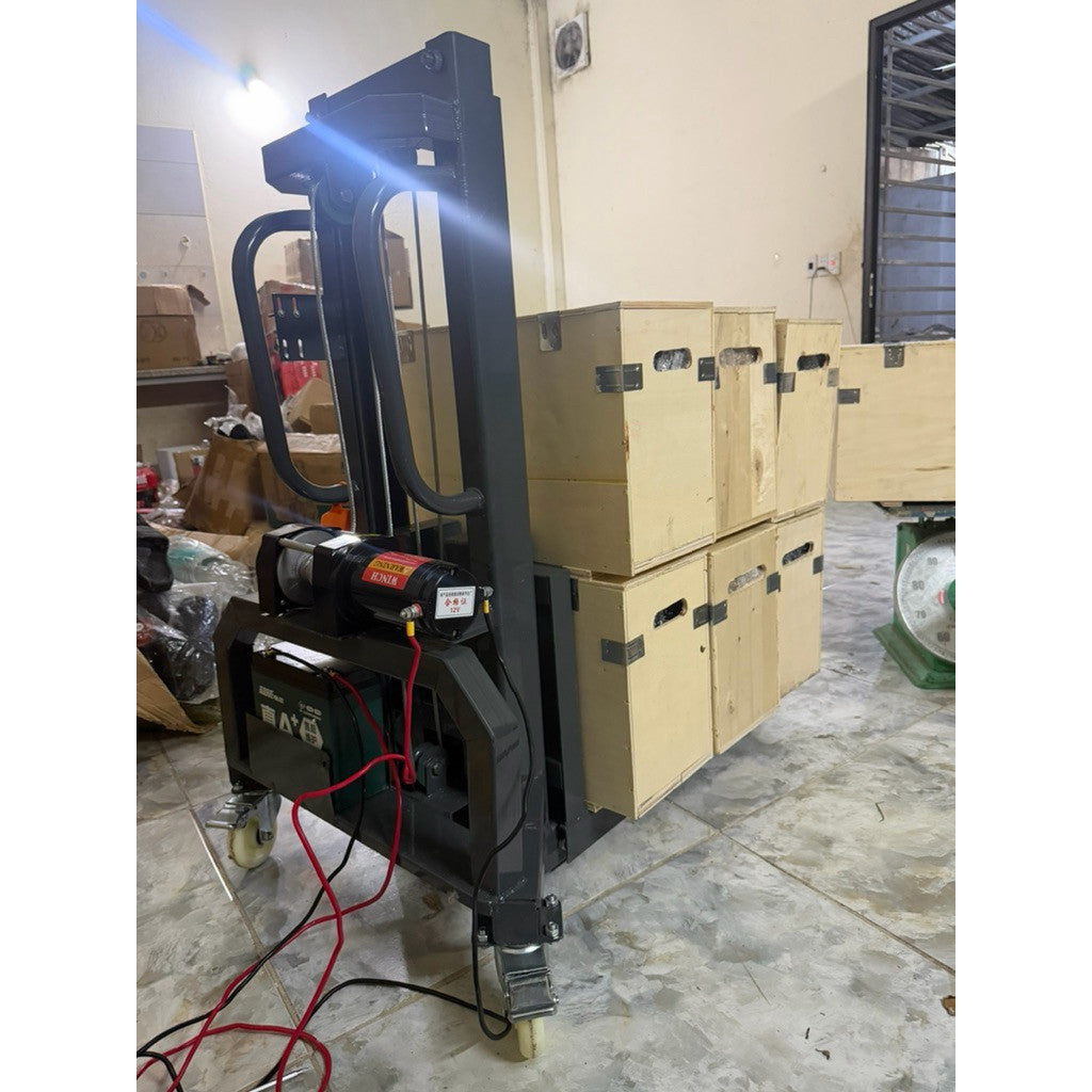 Xe Nâng Hàng 2 Tầng  Tời Điện 12V 3500LB - Bình 20A 1.6M Có Điều Khiển Từ Xa