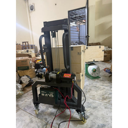 Xe Nâng Hàng 2 Tầng  Tời Điện 12V 3500LB - Bình 20A 1.6M Có Điều Khiển Từ Xa