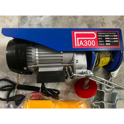 Máy Tời Điện 220V Lõi Đồng PA300, Móc Đơn 150Kg, Móc Đôi 300Kg, Cáp Dài 12M 20M