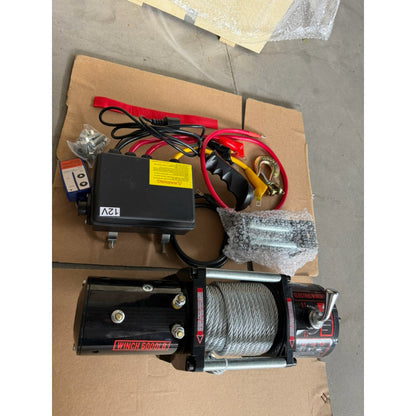Tời Cứu Hộ 12-24v, Nâng Hạ Hàng Hóa 6000lbs Trọng Tải Kéo 2700kg Cáp 14 Mét Có Điều Khiển Từ Xa