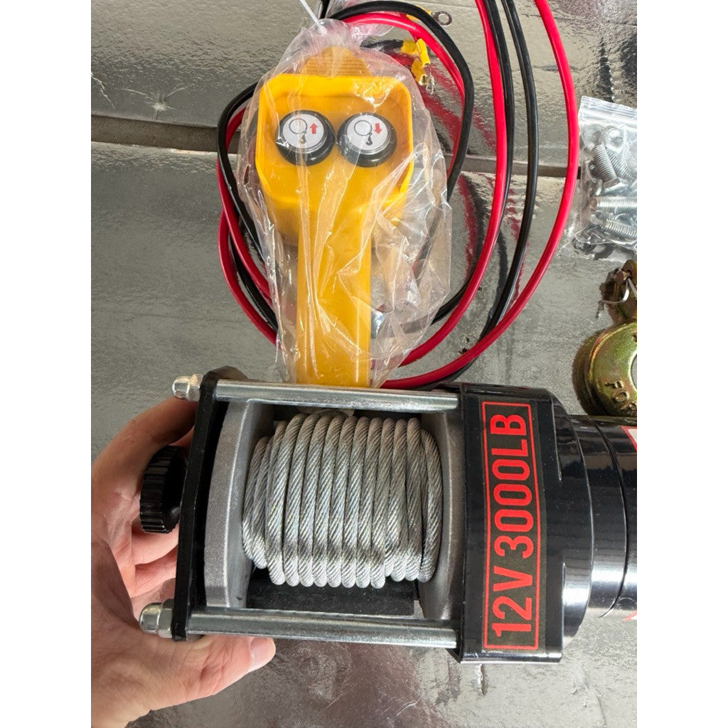 Máy Tời Điện Ắc Quy 12V 3000LBS, Tời Ô Tô Kéo Tải 1300Kg Bền Bỉ