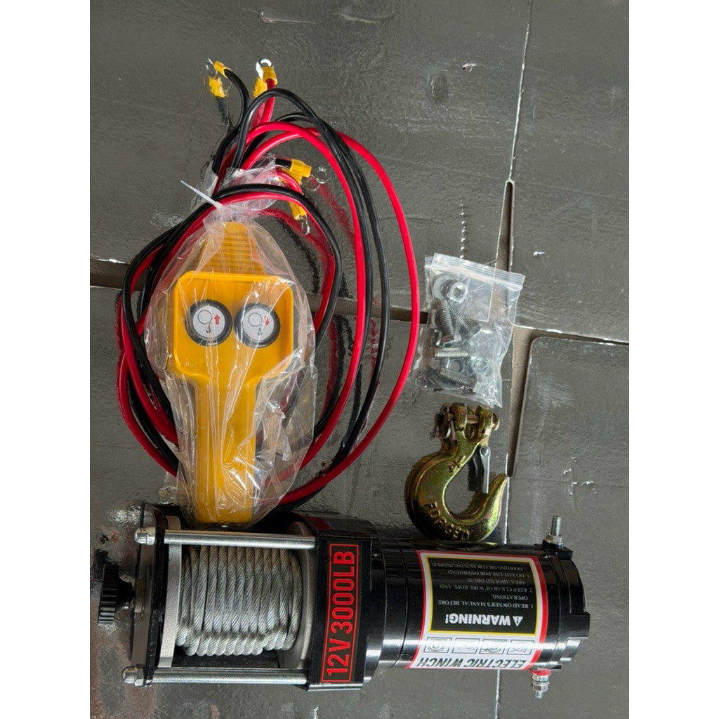 Máy Tời Điện Ắc Quy 12V 3000LBS, Tời Ô Tô Kéo Tải 1300Kg Bền Bỉ