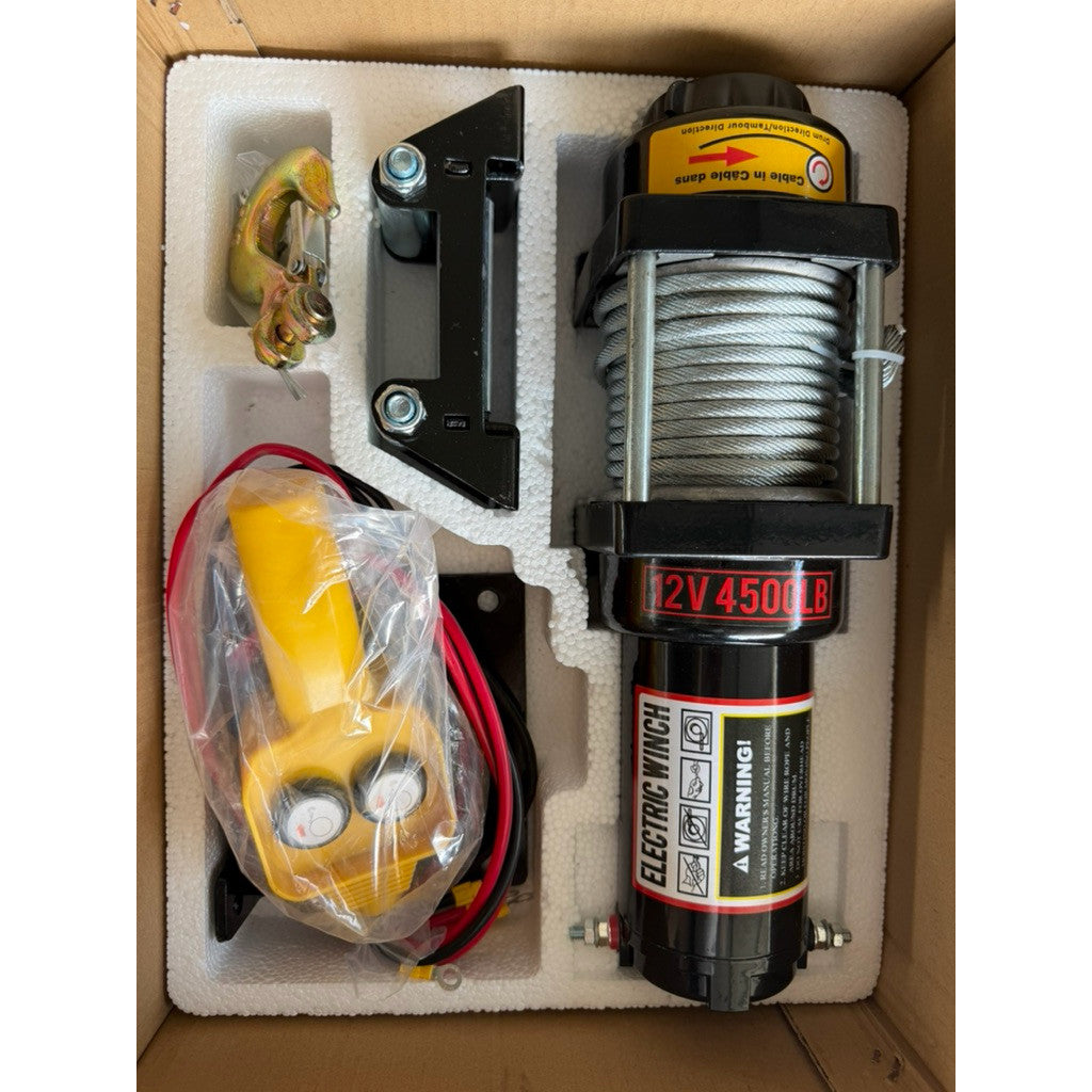Tời Điện 4500LBS Dùng Bình Ắc Quy 12V, Lực Kéo 2 Tấn Cho Xe Bán Tải, Cứu Hộ