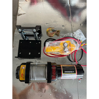 Tời Điện 4500LBS Dùng Bình Ắc Quy 12V, Lực Kéo 2 Tấn Cho Xe Bán Tải, Cứu Hộ