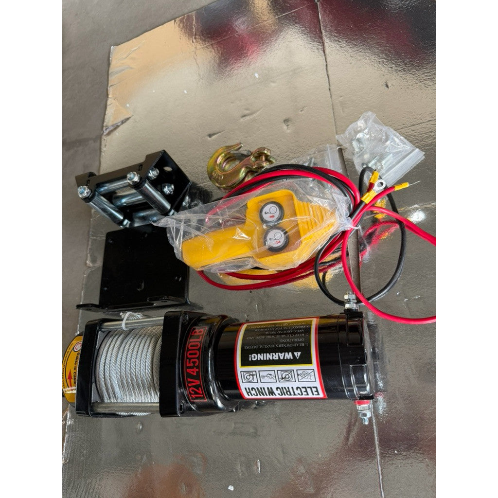 Tời Điện 4500LBS Dùng Bình Ắc Quy 12V, Lực Kéo 2 Tấn Cho Xe Bán Tải, Cứu Hộ