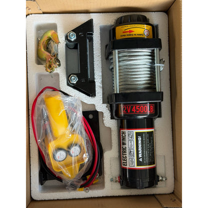 Tời Điện 4500LBS Dùng Bình Ắc Quy 12V, Lực Kéo 2 Tấn Cho Xe Bán Tải, Cứu Hộ