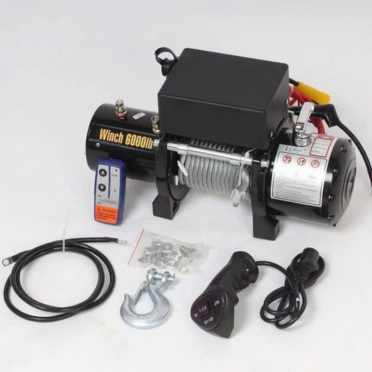Tời Cứu Hộ 12V/24V 6000LBS, Lực Kéo 2.700Kg, Cáp 14M - Techcore Việt Nam